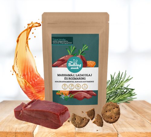 My Bulldog Snack – Natürlicher Hundekeks mit Kräutern – Rinderleber-Lachsöl-Rosmarin