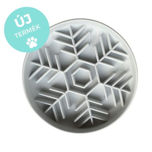 Slow Buddy - Snowflake - Anti-Schling- und Langsam-Fressnapf - cremeweiß