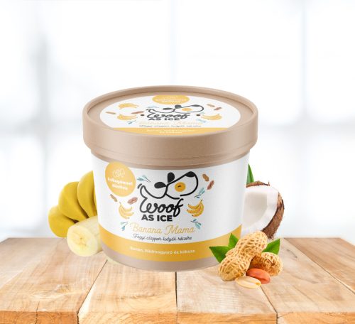 WOOF AS ICE – Hundeeis-Alapulpor – 100 g – Banana Mama – Banane und Erdnuss
